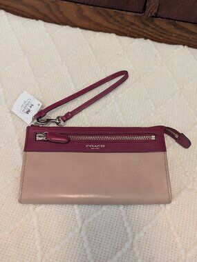 Coach Red/Tan Clutch NWT